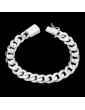 10MM Square Buckle Side Tattoo  Men\'s Geometric Silver Chain Bracelet