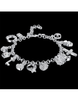 Fashion Hanging 13 Pieces of Silver Bracelet