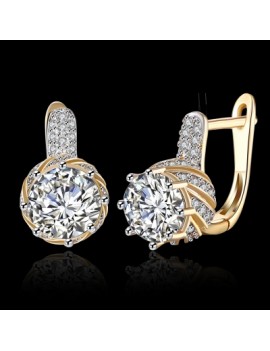 Zircon Earring White Round Diamond Romantic Wind earring Clip