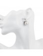 Round Artificial Pearl White Platinum-Plated Earrings for Ladies